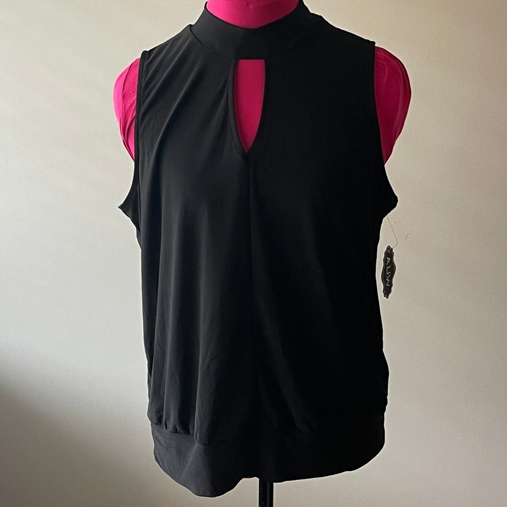 A.U.W. black sleeveless blouse